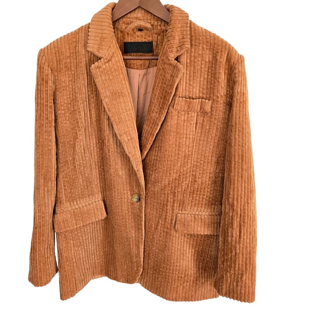 Dark Academia Rich Carmel Corduroy Oversized Blazer 70s Retro Scholar Boho Small
